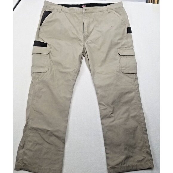 Dickies Men's 44x32 Relaxed Fit Tan Cargo Pants Straight Leg Workwear canvas - Picture 1 of 12